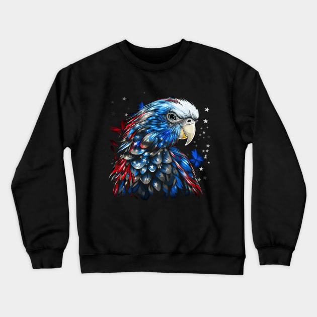 Patriotic Parakeet Crewneck Sweatshirt by JH Mart